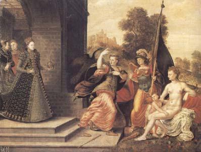 The Brunswick Monogrammist Elizabeth I and the three Goddesses (mk25) Norge oil painting art
